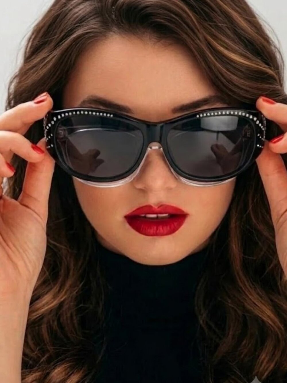 Foster Grants Solar Shield Fit Over Sunglasses w/Crystal Accents - NWT